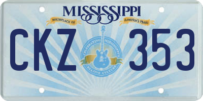 MS license plate CKZ353