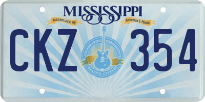 MS license plate CKZ354