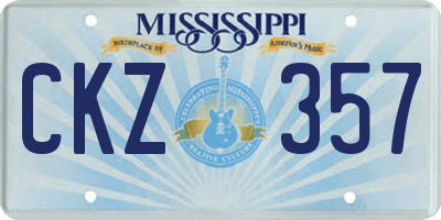 MS license plate CKZ357