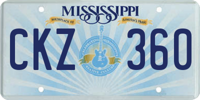 MS license plate CKZ360