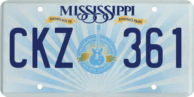 MS license plate CKZ361