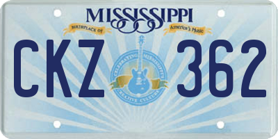 MS license plate CKZ362