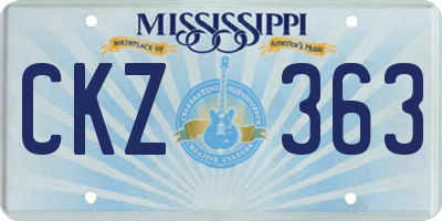 MS license plate CKZ363
