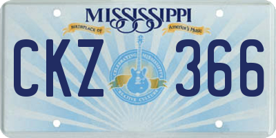 MS license plate CKZ366