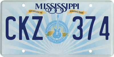 MS license plate CKZ374