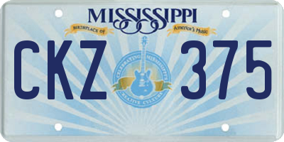 MS license plate CKZ375