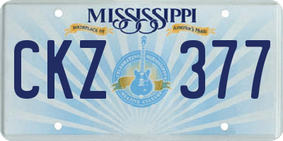 MS license plate CKZ377