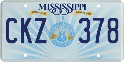 MS license plate CKZ378