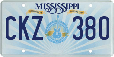 MS license plate CKZ380
