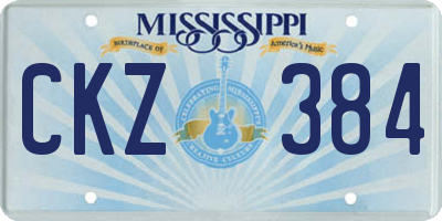 MS license plate CKZ384