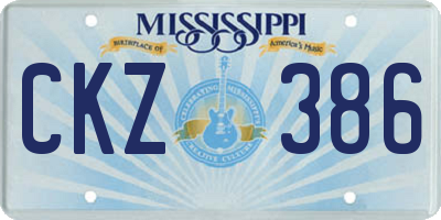 MS license plate CKZ386