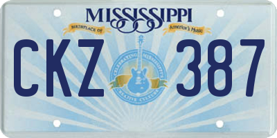 MS license plate CKZ387