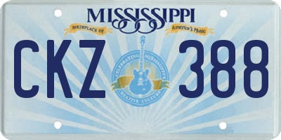 MS license plate CKZ388