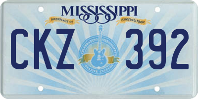 MS license plate CKZ392