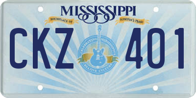 MS license plate CKZ401