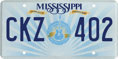 MS license plate CKZ402