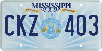 MS license plate CKZ403