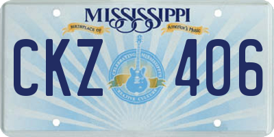 MS license plate CKZ406