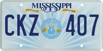MS license plate CKZ407
