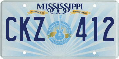 MS license plate CKZ412