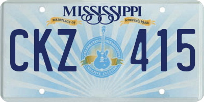 MS license plate CKZ415