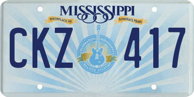 MS license plate CKZ417