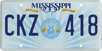 MS license plate CKZ418