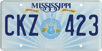 MS license plate CKZ423