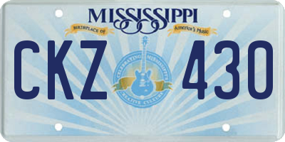 MS license plate CKZ430