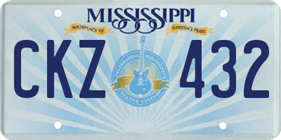 MS license plate CKZ432