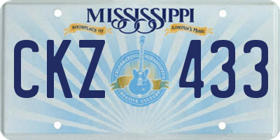 MS license plate CKZ433