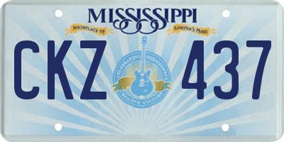 MS license plate CKZ437
