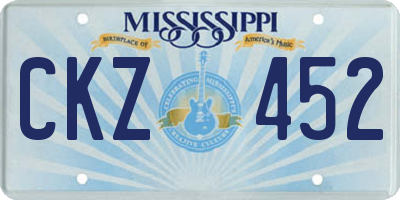 MS license plate CKZ452
