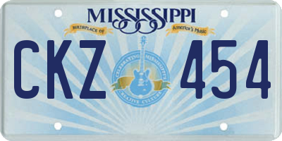 MS license plate CKZ454