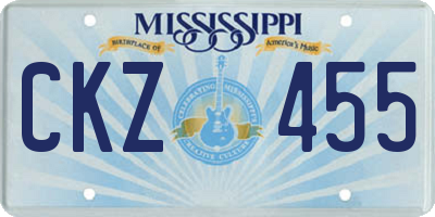 MS license plate CKZ455