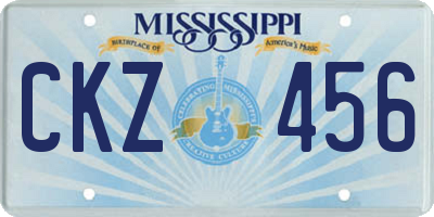 MS license plate CKZ456