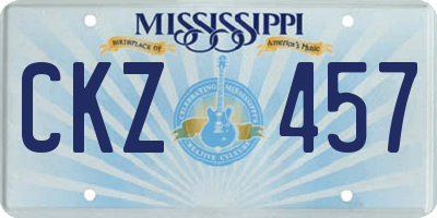 MS license plate CKZ457
