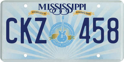 MS license plate CKZ458