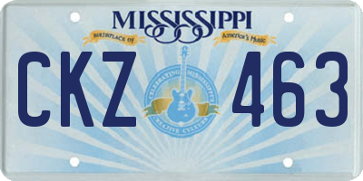 MS license plate CKZ463
