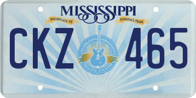 MS license plate CKZ465