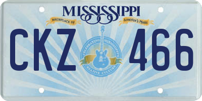MS license plate CKZ466