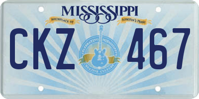 MS license plate CKZ467