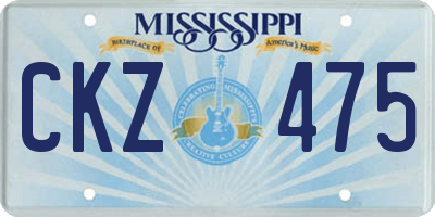 MS license plate CKZ475