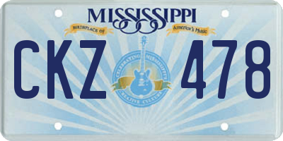 MS license plate CKZ478