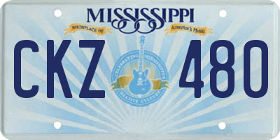 MS license plate CKZ480