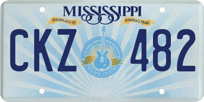 MS license plate CKZ482