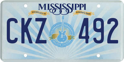 MS license plate CKZ492