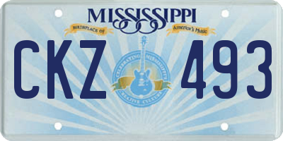 MS license plate CKZ493