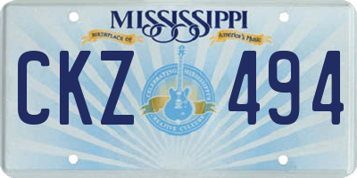 MS license plate CKZ494