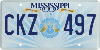 MS license plate CKZ497